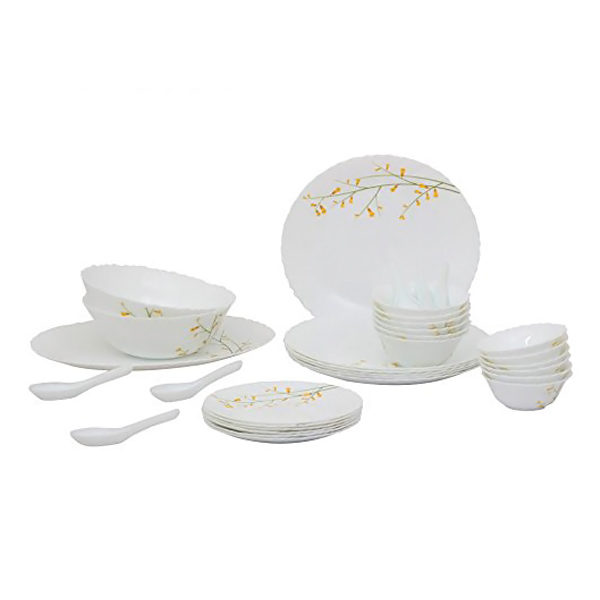 LaOpala Citron Weave Dinner Set, 35-Pieces, Multicolour