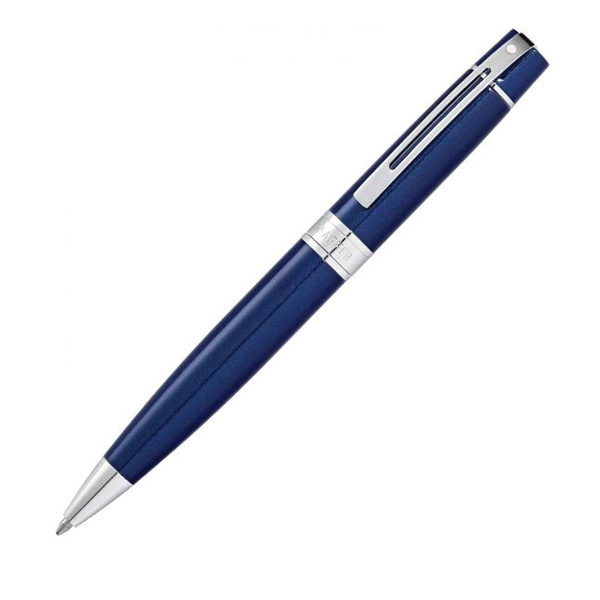Sheaffer-300-9341-Glossy-Blue-Lacquer-With-Chrome-Plated-Trim-Ballpoint-Pen