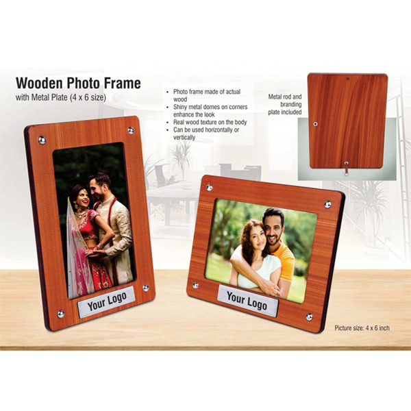 Wooden-photo-frame-with-Metal-plate-4x6-size
