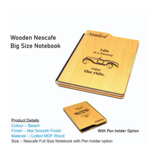 Wooden Nescafe Big Size Notebook